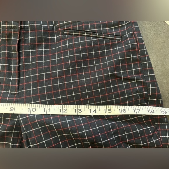 J Jill Womens Navy Blue Ted Plaid Ankle Pants Stretchy size 6 - Picture 11 of 13